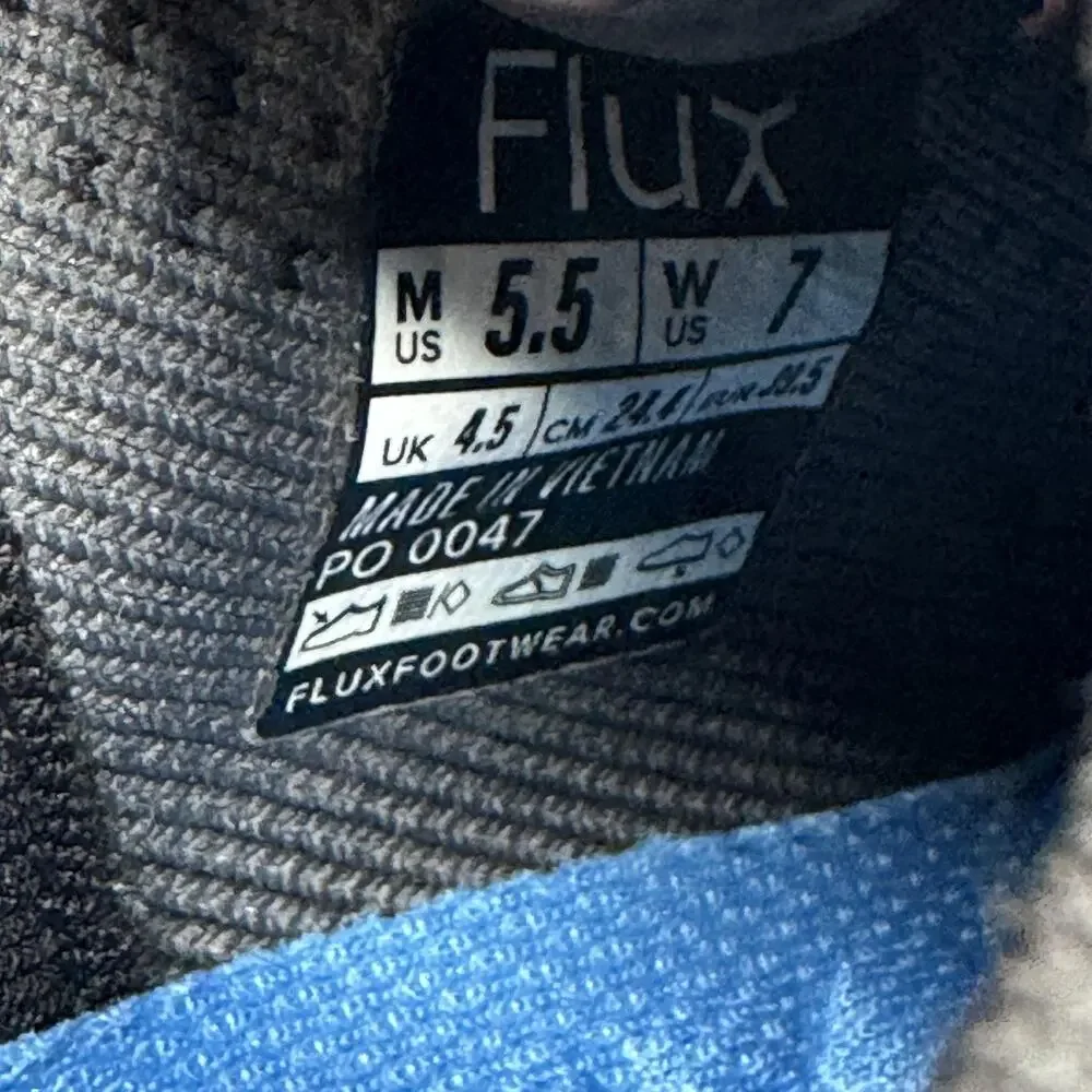 Flux Adapt h2o Runners Black Gum Waterproof Shoes Mens 5.5 Womens 7